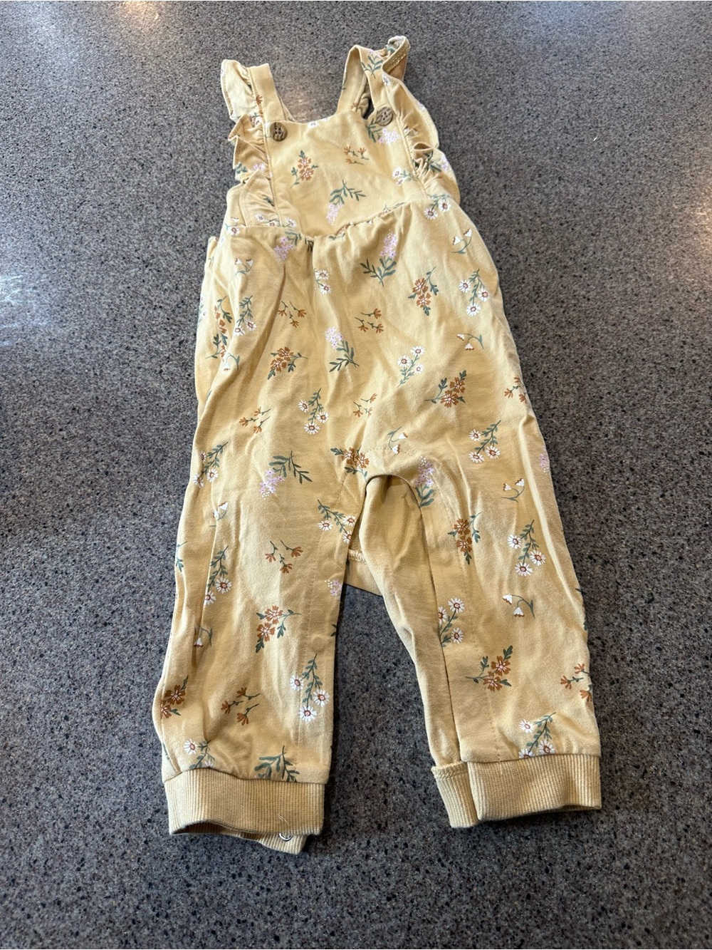 Carter's Mustard Floral Overalls